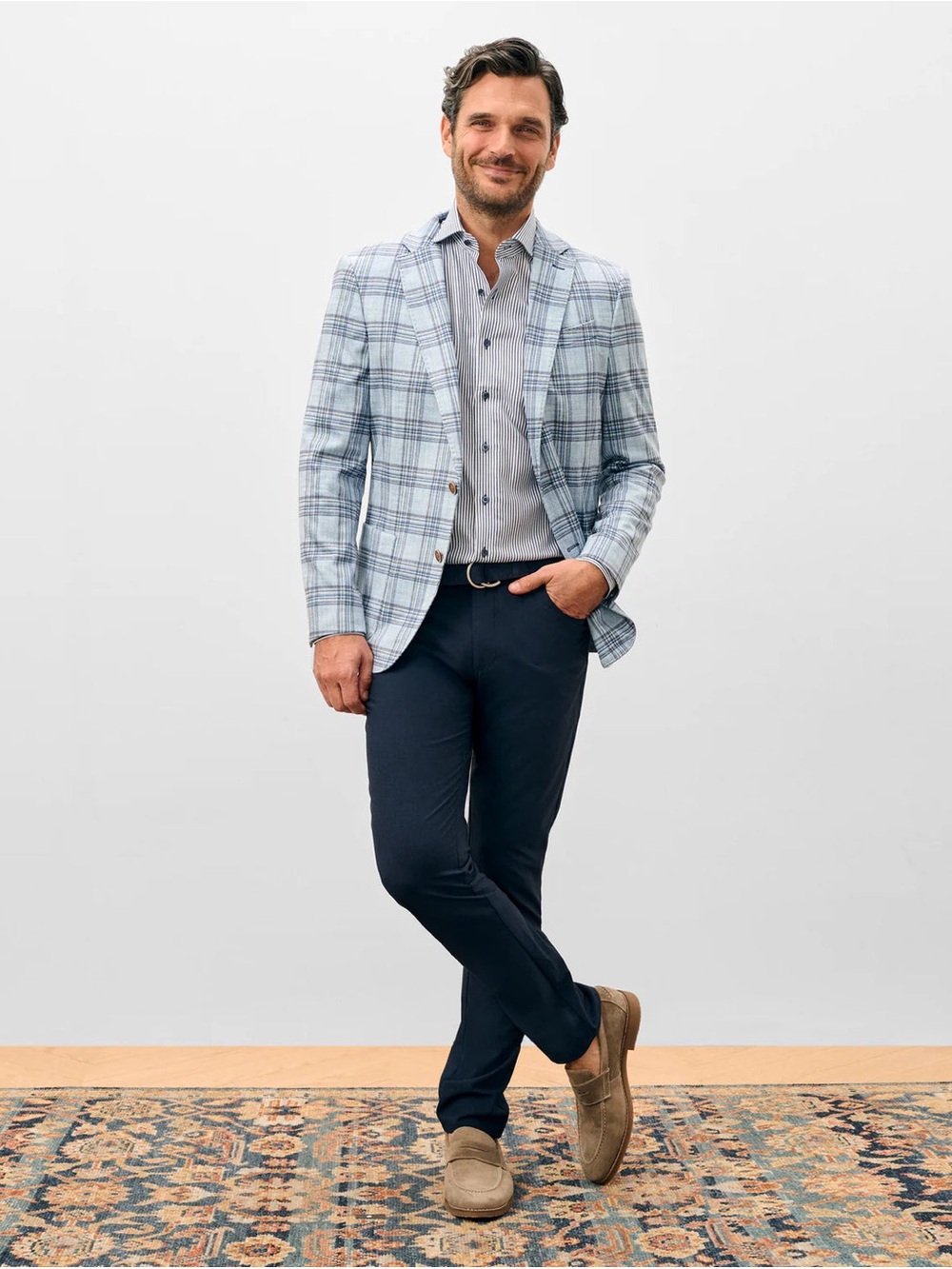 Johnnie-O NWOT Samuel Top Shelf Printed Knit Sport Coat Golf Blue 42R - Picture 16 of 16
